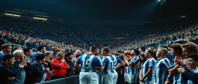 A dramatic pre-season friendly on a sun-drenched pitch: two anonymous footballers mid-air clash for a soaring ball, one...